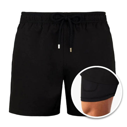 Men's 2-in-1 Drawstring Boardshorts
