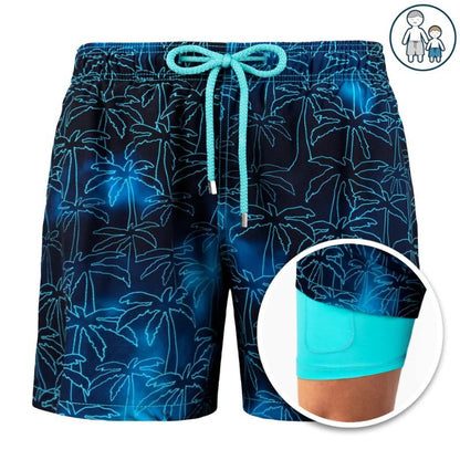 Men's Boardshorts Double-Layered Elastic
