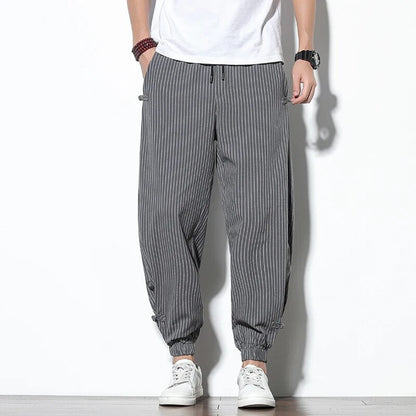 Comfortable Men's Jogger Pants Stripe Effect