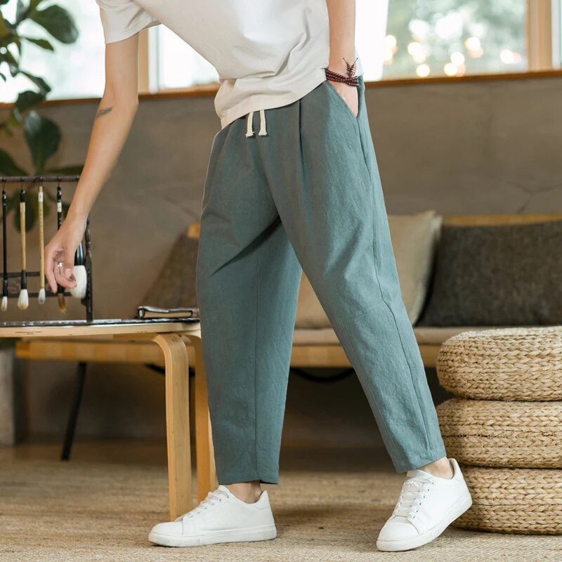 Comfortable Men's Linen Pants Loose Fit