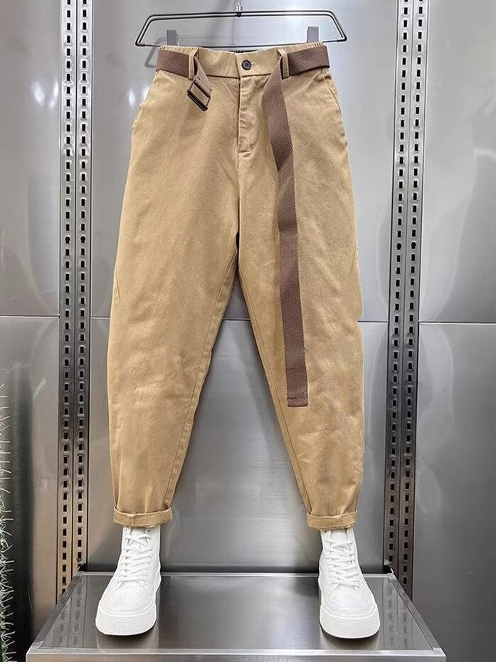 Comfortable Men's Loose Fit Trousers with Belt