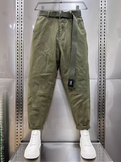 Comfortable Men's Loose Fit Trousers with Belt