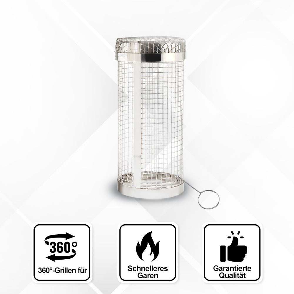 Stainless Steel Rotisserie Basket Outdoor BBQ