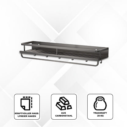 Modern Gray/Black Shelf for Kitchen and Bathroom