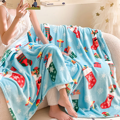 Christmas Flannel Blanket, Soft Winter Gift