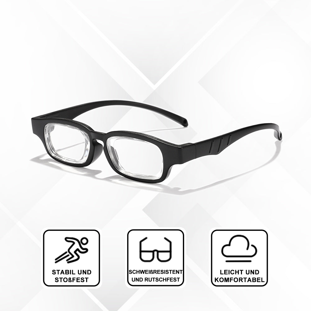 Reading glasses with variable strength +1 to +4 diopters