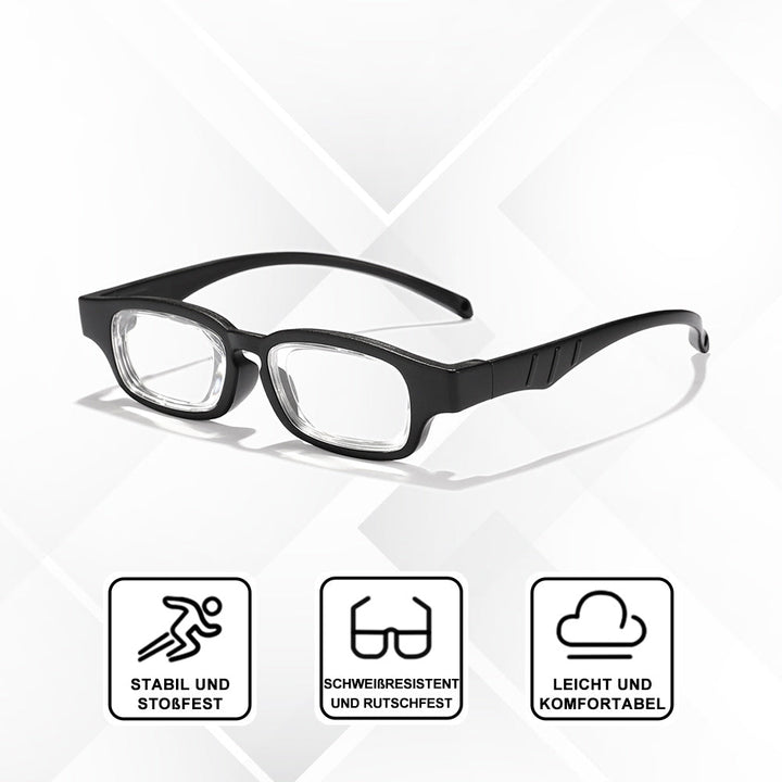 Reading glasses with variable strength +1 to +4 diopters