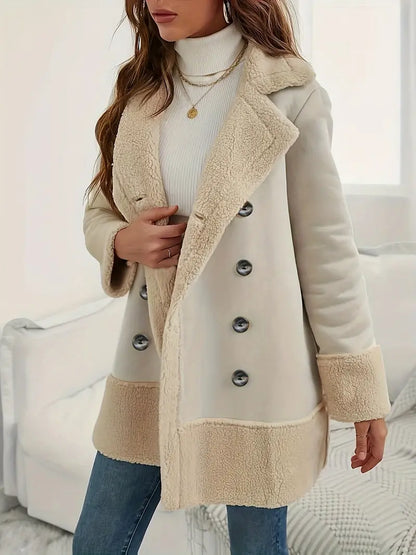 Warm Winter Coat Double Collar Polar Fleece