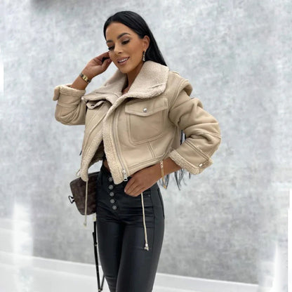 Short Motorcycle Jacket Softshell Zipper
