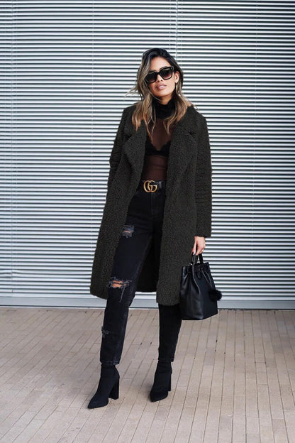 Women's Long Winter Jacket Teddy Coat Elegant Loose Fit