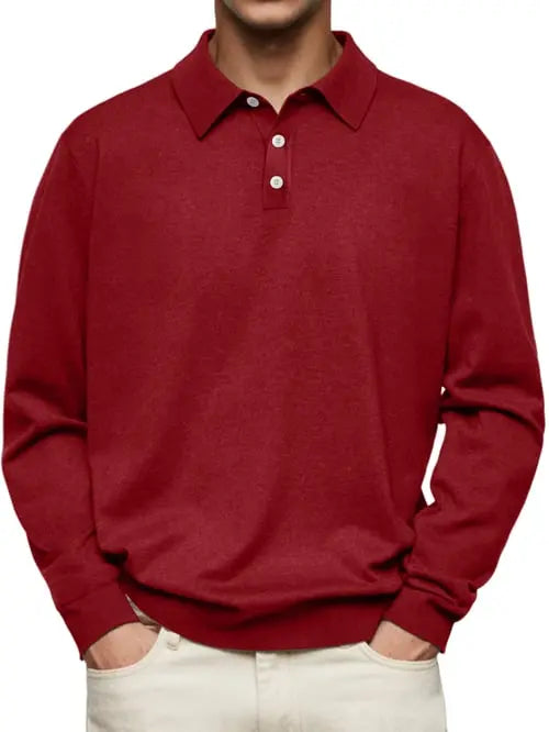 Stylish Men's Long Sleeve Polo Shirt Quality