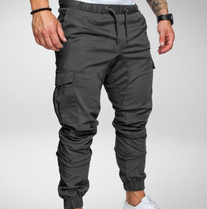 Stylish Stretch Trousers With Elastic Waistband and Large Pockets