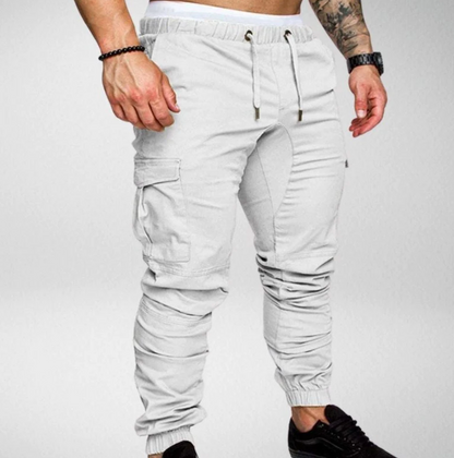 Stylish Stretch Trousers With Elastic Waistband and Large Pockets