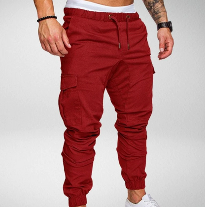 Stylish Stretch Trousers With Elastic Waistband and Large Pockets