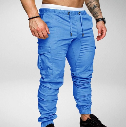 Stylish Stretch Trousers With Elastic Waistband and Large Pockets