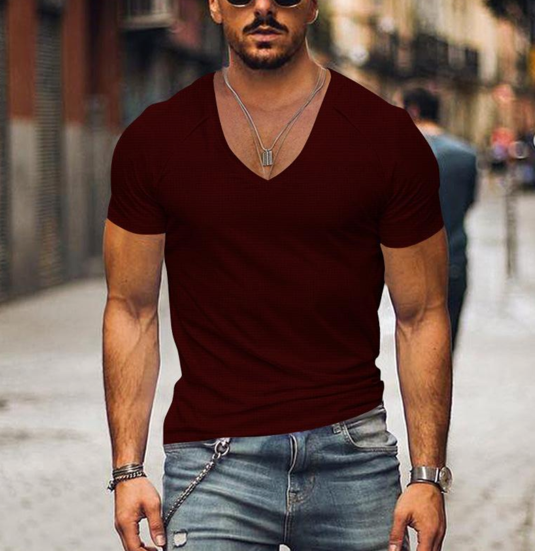 Men's Soft V-Neck T-Shirt Comfortable