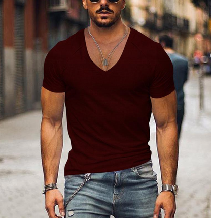 Men's Soft V-Neck T-Shirt Comfortable