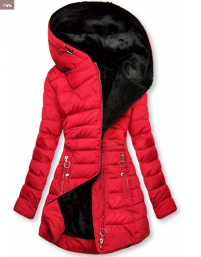 Padded winter jacket with soft plush lining