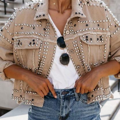 Military Bomber Jacket Quilted with Vintage Look