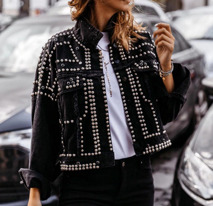 Military Bomber Jacket Quilted with Vintage Look