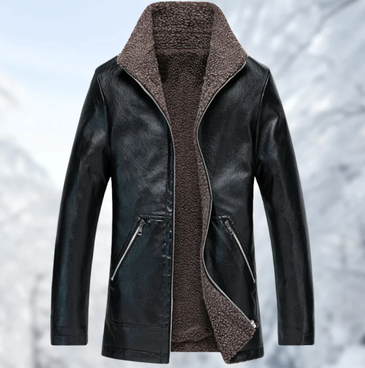 Stylish Women's Elegant Black Leather Jacket