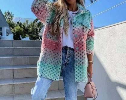 Colorful Rainbow Jacket Women's Coat