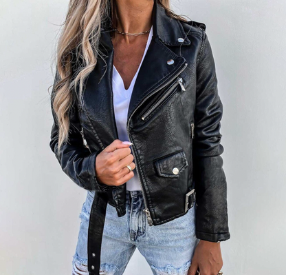 Stylish Leather Jacket Women Elegant