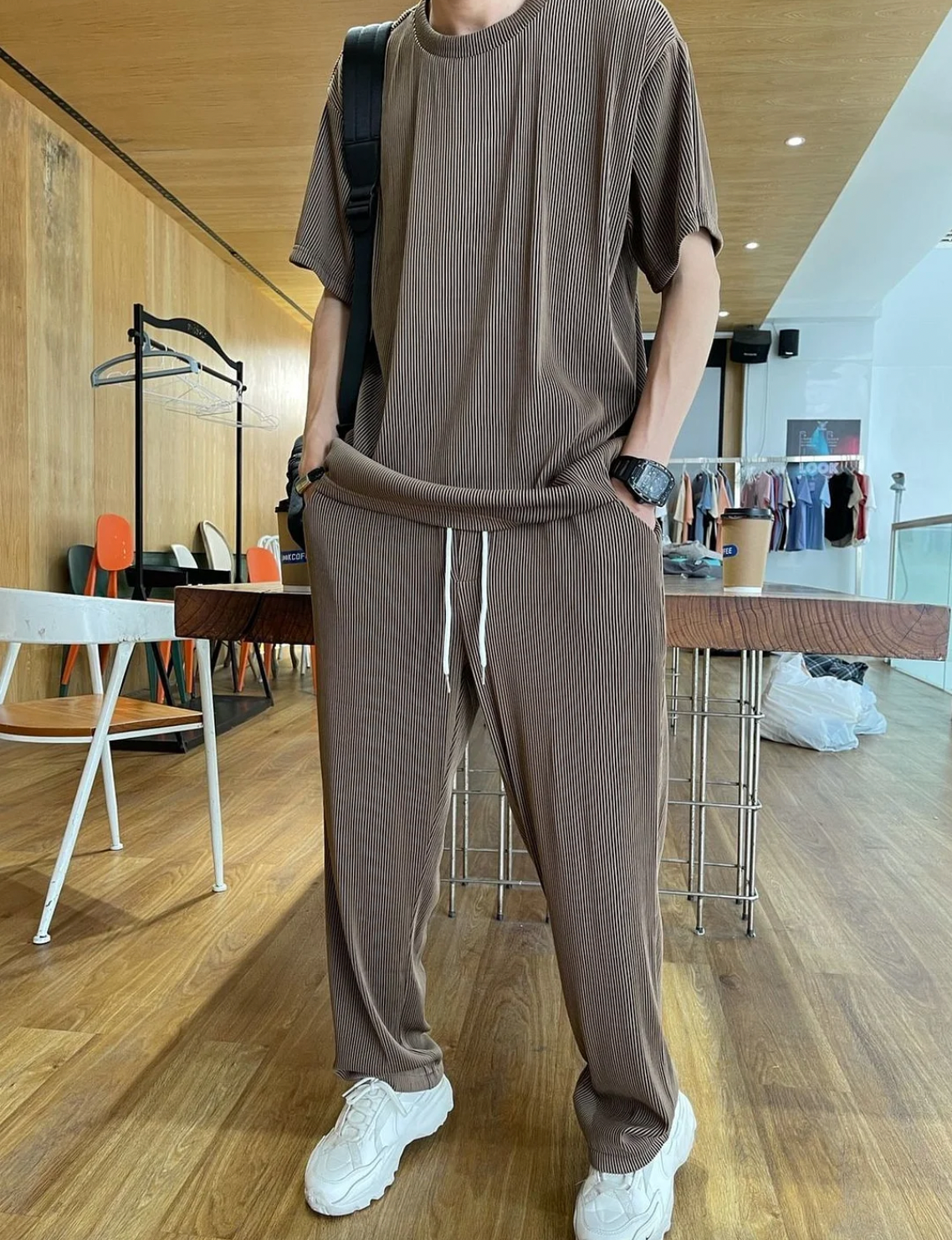 Fashionable T-Shirt and Trousers Set Elegant