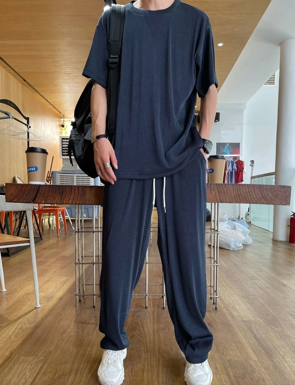 Fashionable T-Shirt and Trousers Set Elegant