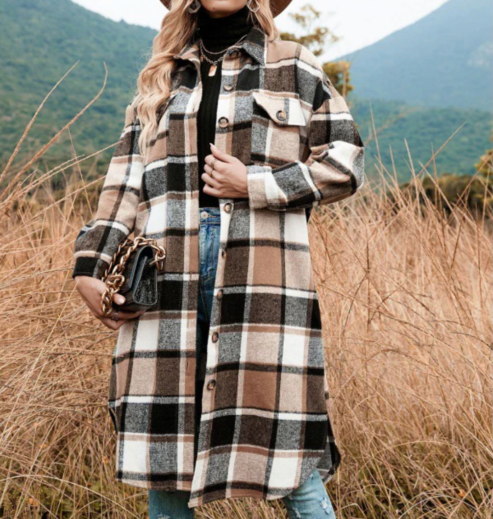 Women's Long Shirt-Style Coat