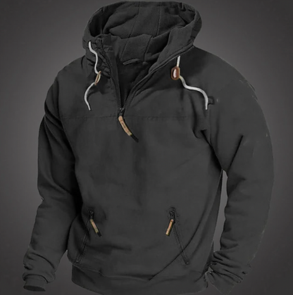 Herren Hoodie Sportlich Mit Kordelzugkapuze - IdealeKleiden