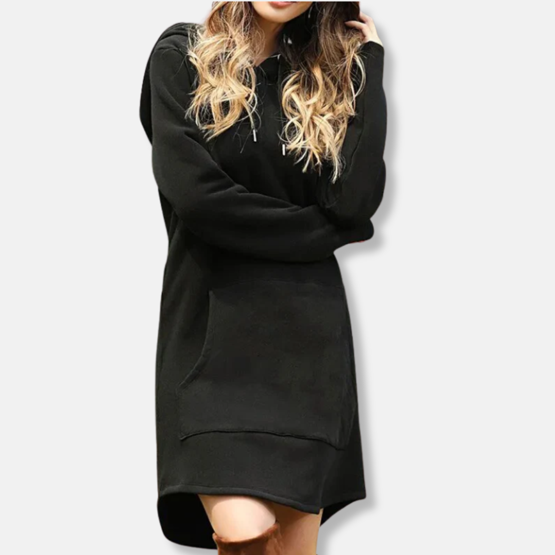Hooded Sweatshirt Dress Comfortable Cotton