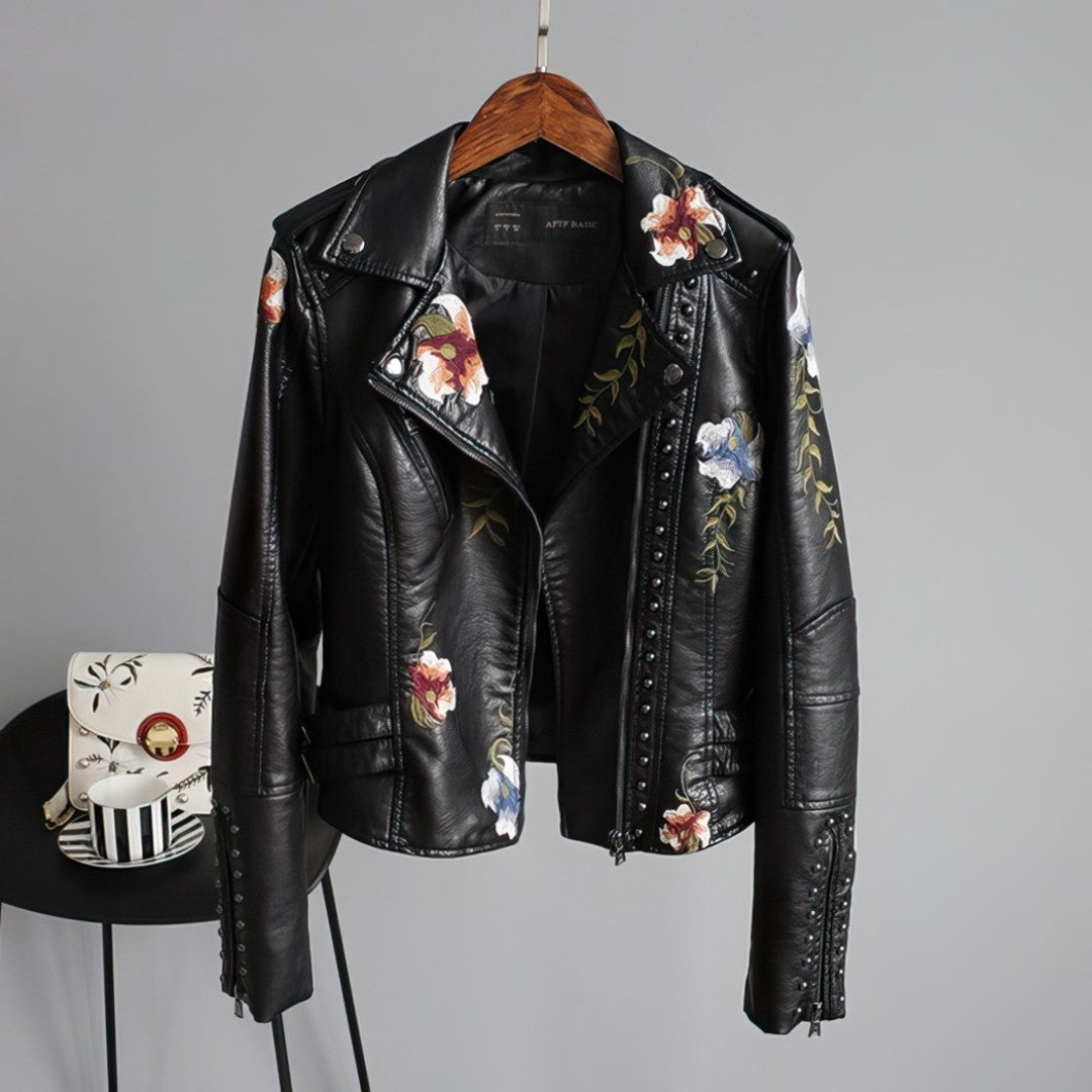 Women's Vegan Coat Genuine Leather Set