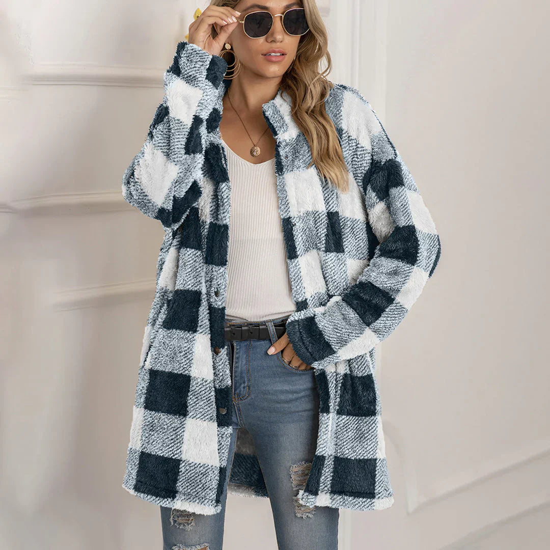 Plaid Women's Jacket Comfortable Modern