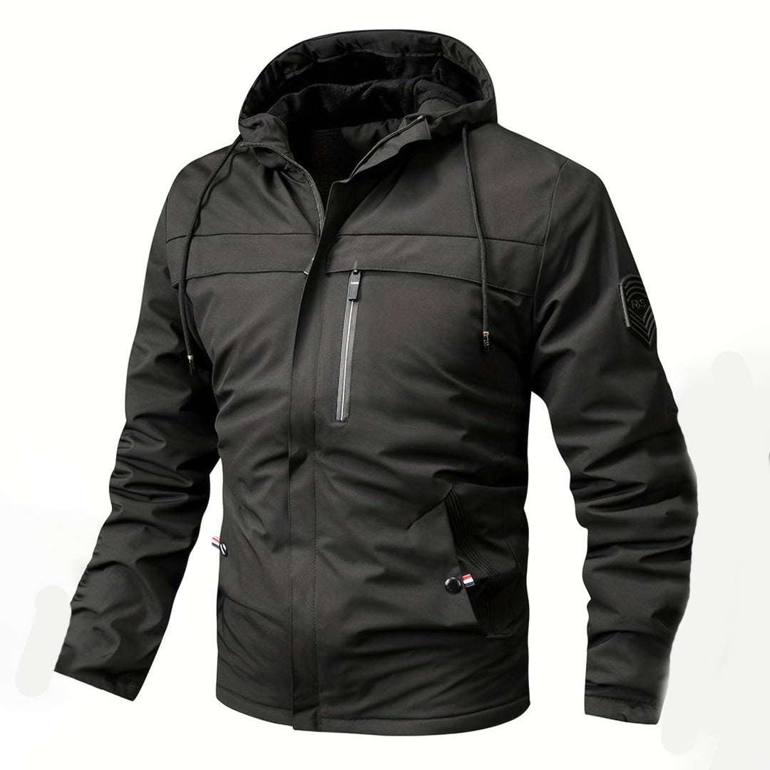 Men's Windbreaker Black Comfortable Warm Insulated