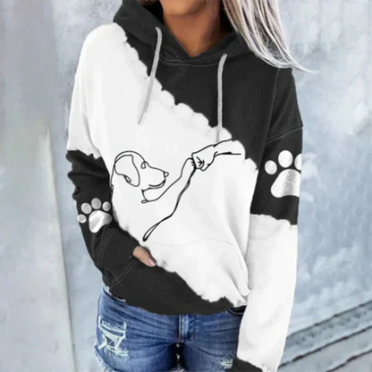 Fashionable Hoodie Dog Pattern Trendy Style