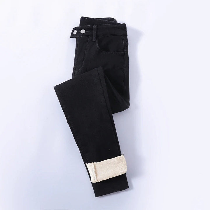 Women's Lined High-Waist Winter Jeans
