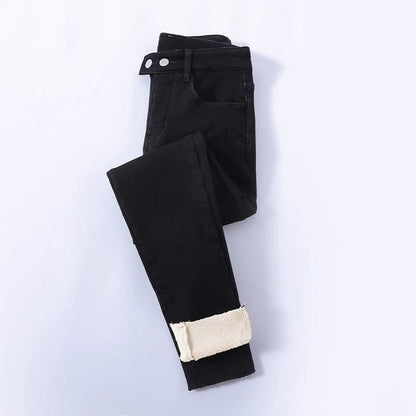 Women's Lined High-Waist Winter Jeans