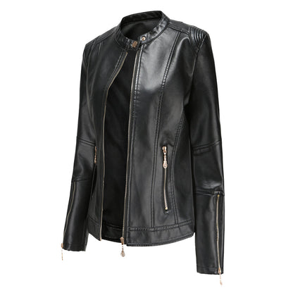 Autumn Leather Jacket Women Stylish