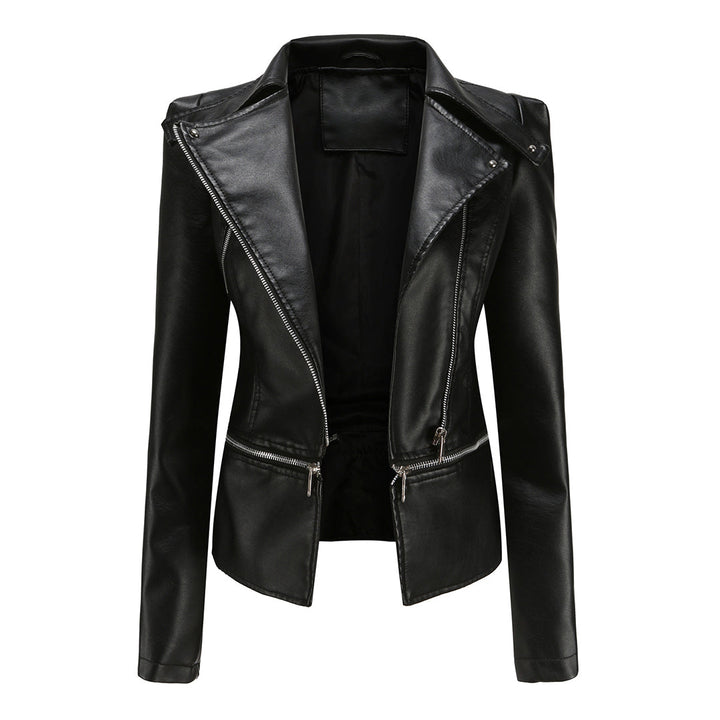 Modische Bikerjacke Damen Slim Fit - IdealeKleiden