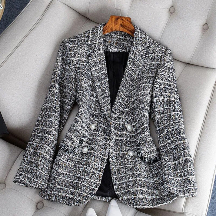Eleganter Damen Blazer Tweed Design - IdealeKleiden