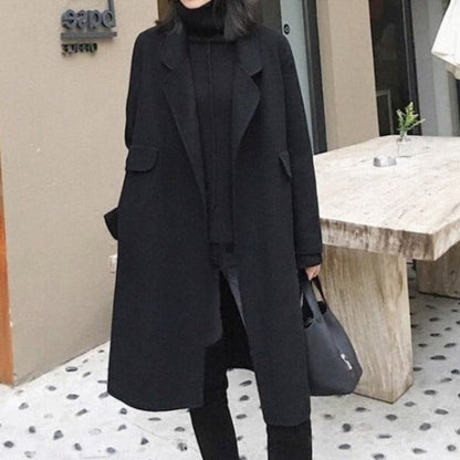 Elegant Wool Coat Long Tailored Classic