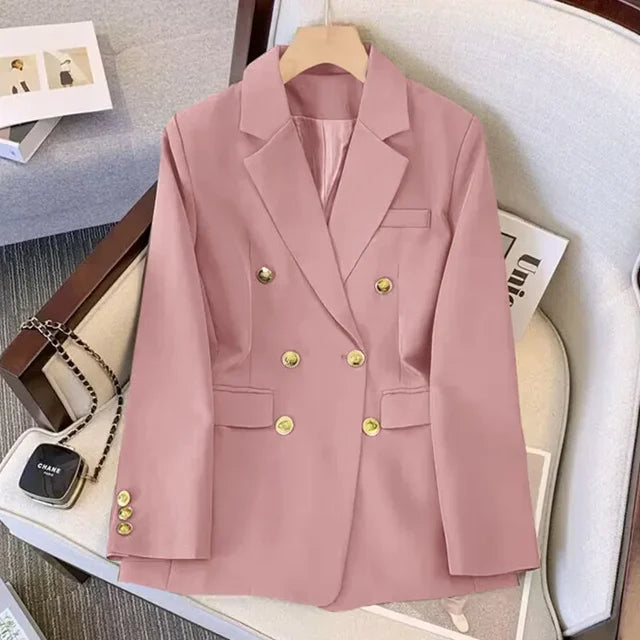 Elegant White Jacket Gold Buttons