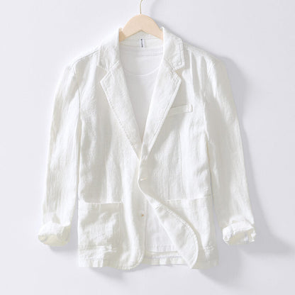 Men's Lightweight Linen Blazer Single-Breasted Summer Jacket