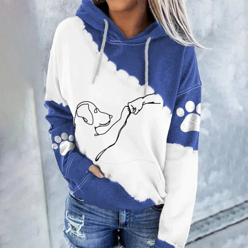 Fashionable Hoodie Dog Pattern Trendy Style