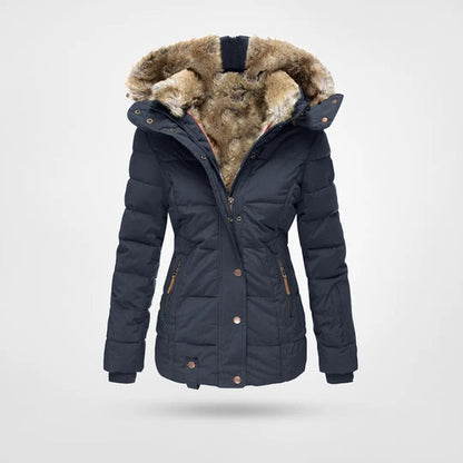 Warm Women's Winter Jacket with Hood Insulated