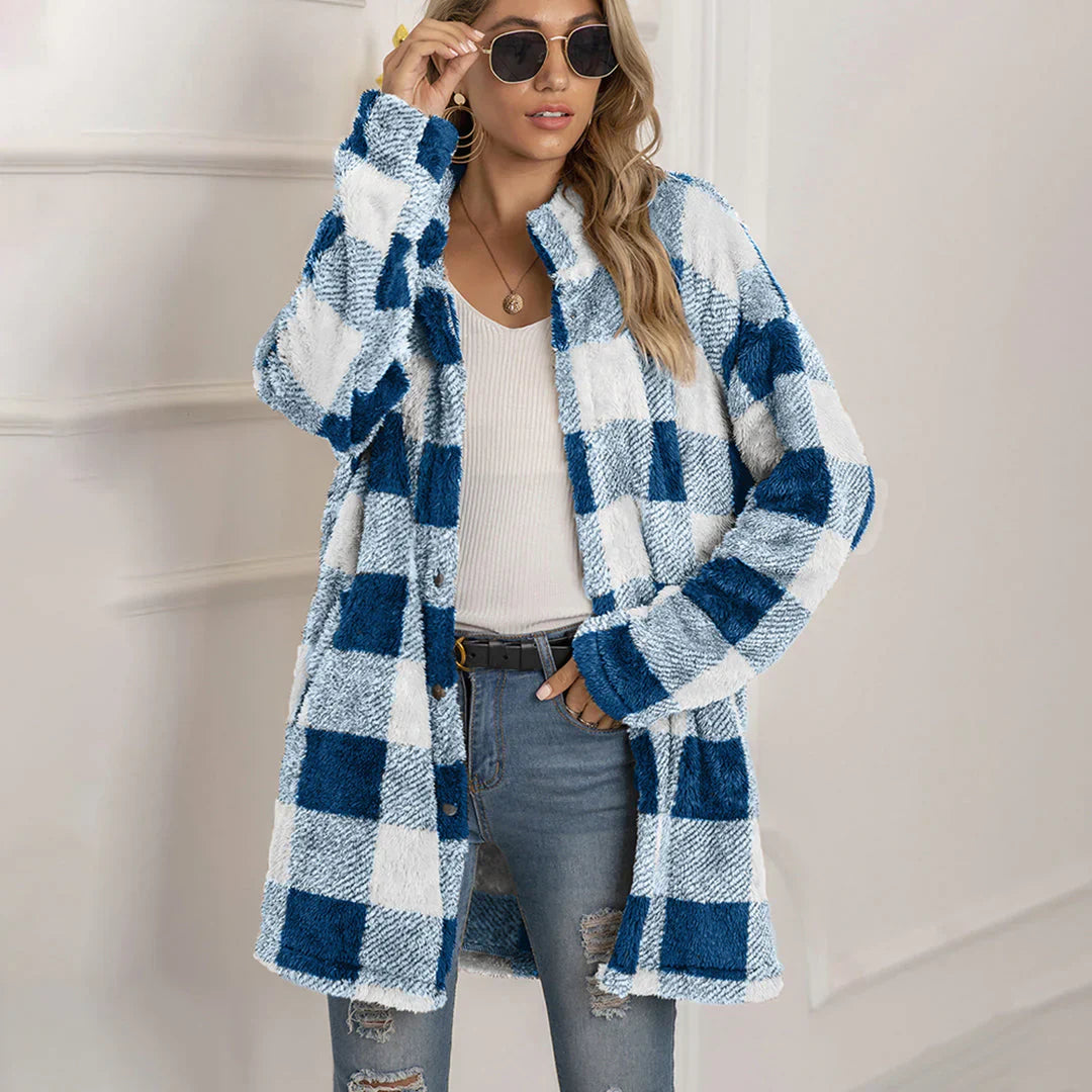 Plaid Women's Jacket Comfortable Modern