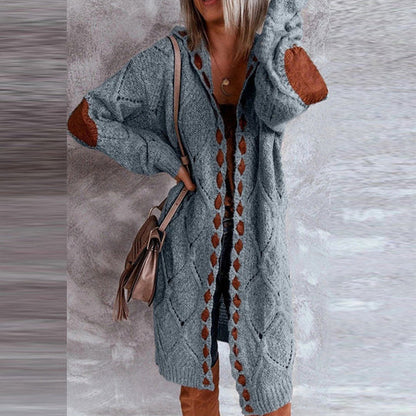 Stylische Strickjacke mit Kapuze Damen - IdealeKleiden