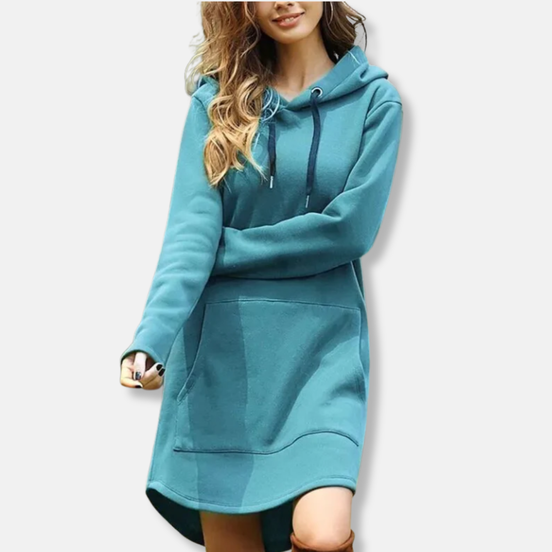 Hooded Sweatshirt Dress Comfortable Cotton