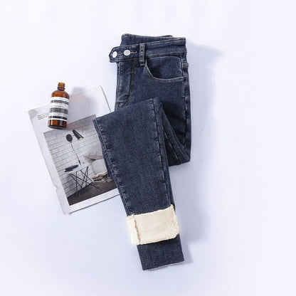 Women's Lined High-Waist Winter Jeans
